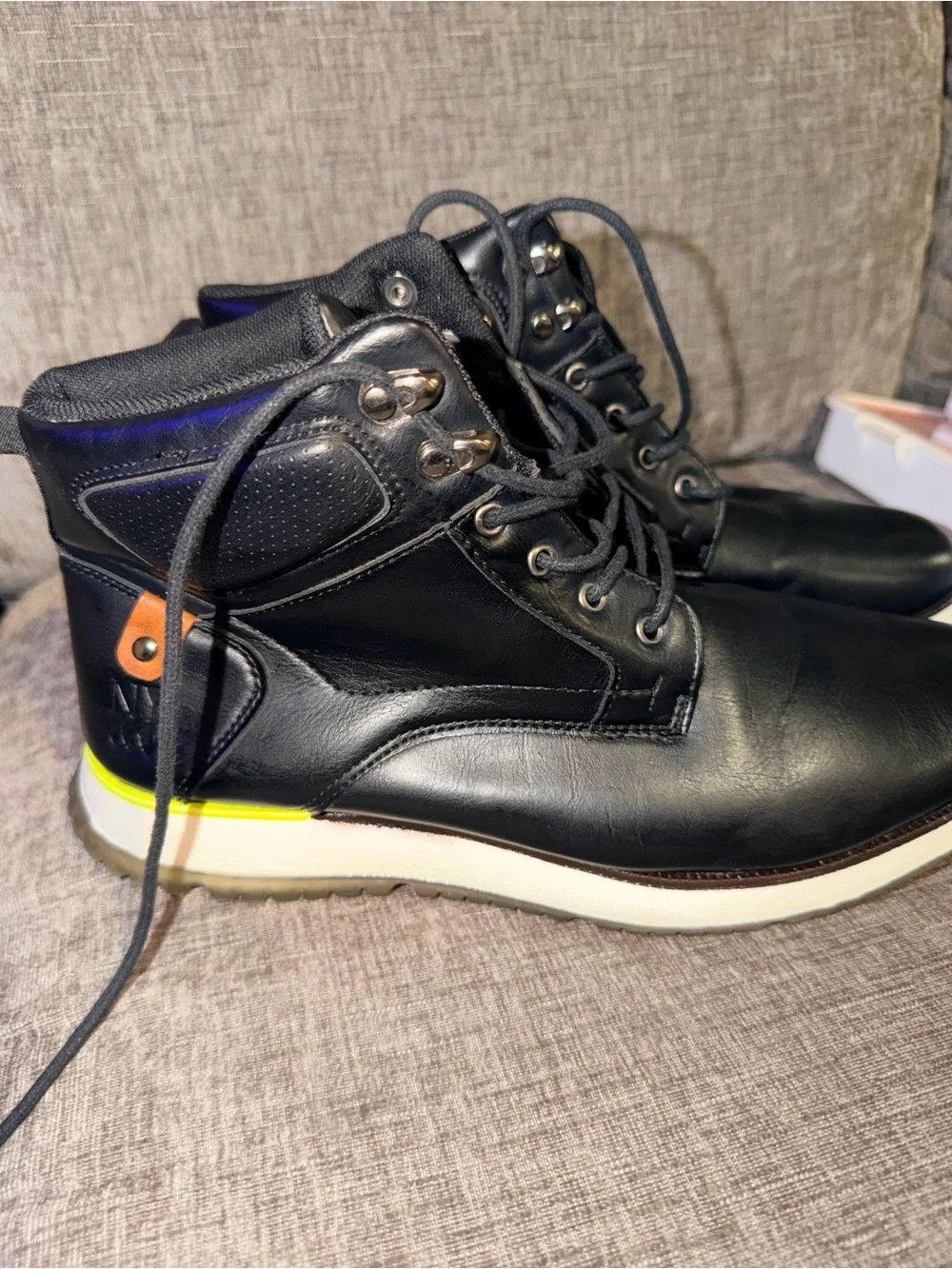 NY&C Men’s Black Lace-Up Chukka Boots Size 10.5 Casual Dress Boots